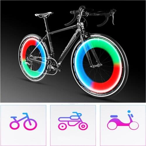 Bike Flashlight 2pc LEDs Car Motorcycle Tire Motion Activated Glow Valve Caps Wheel Light Amazing Fantastic Bicycle Accessory