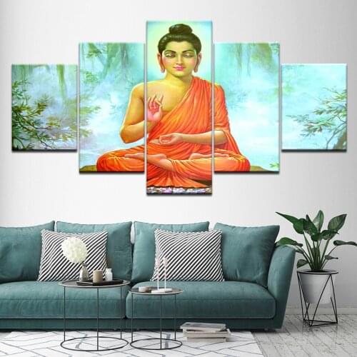HD Print 5pcs canvas wall art Shiva India Lord Religion Buddha Painting home decor wall art picture living room decor Artwork