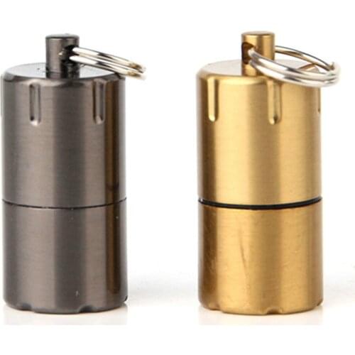 1pc Mini Compact Kerosene Lighter Capsule Gasoline Lighter Inflated Key Chain Petrol Wheel Lighter Grinding Outdoor Tools
