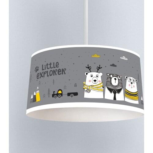 Lamp For Kids Bedrooms Light Chandelier for Living Room Childrens Room White Three Cute Bear Model 056
