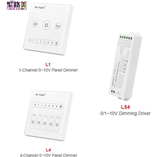 Milight L1 L4 1CH 4CH 0~10V led touch Panel Dimmer Switch LS4 0/1~10V Dimming Driver controller for single color led strip light