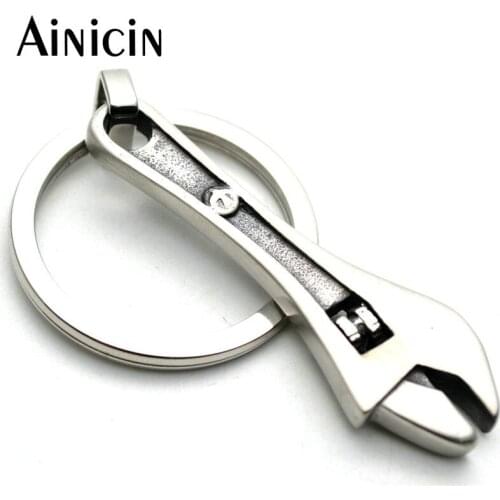 Fashion Stainless Steel Wrench Keychains 9cm Novelty Gift Fashion Key Chain For Youth Birthday Gift