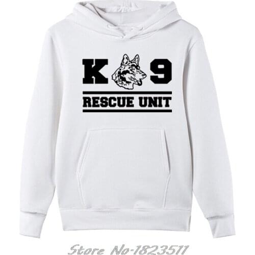 Hot Autumn Winter K9 Rescue Dog Sweatshirt Unit Police Handler Fireman German Shepherd Tee Men Hoodie Cool Hoody Jacket Tops
