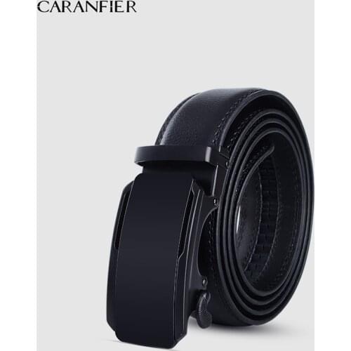 CARANFIER High Quality Cow Genuine Leather Belts for Men New Arrival Automatic Buckle Male Strap Metal Buckle Cowhide Men Belt
