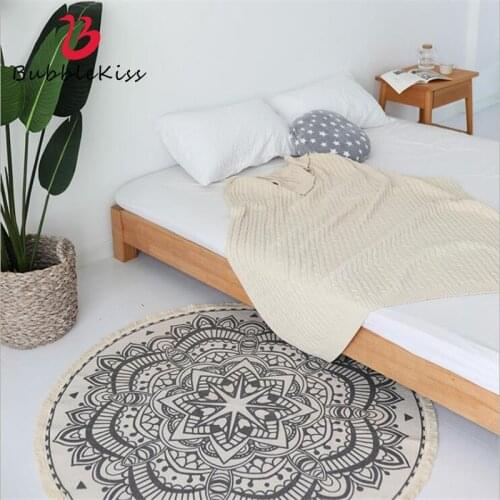 120X120cm Soft Hand Woven Round Carpets For Living Room Bedroom Cotton Rugs Home Carpet Floor Door Mat Home Decor Area Rug