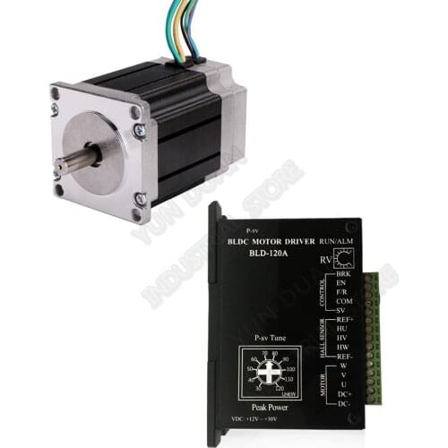 125W DC24V 57mm Brushless Motor Driver Kits 0.4Nm Nema23 57 3000rpm Hall 3PH 8mm Shaft BLDC for Medical Equipment