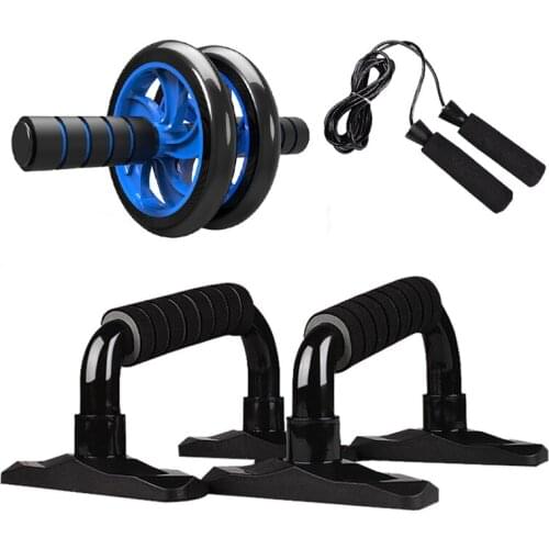 5in1 AB Wheel Roller Kit Abdominal Press Wheel Push Up Bar Jump Rope Knee Pad Arm Waist Leg Exercise Body Building Fitness Tool