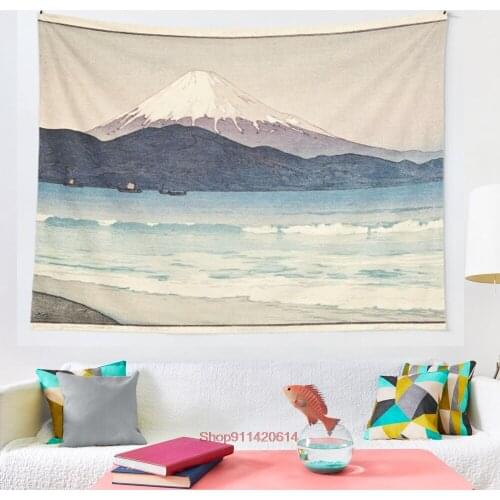 Hiroshi Yoshida Mount Fuji from Miho tapestry Art Wall Hanging Tapestries for Living Room Decor