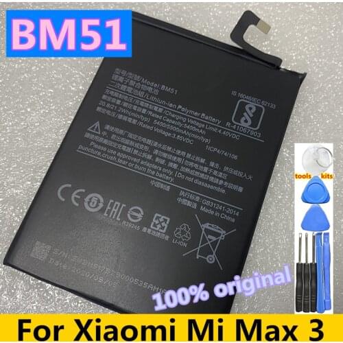 Real Original BM51 5500mAh Replacement Battery For Xiaomi Mi Max3 Max 3 High Quality Batteries