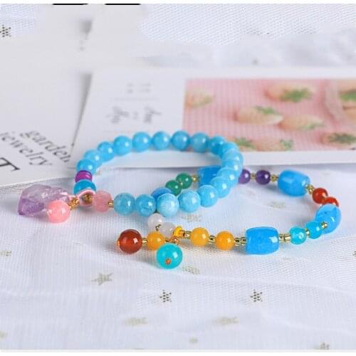New Tianhe Stone Bracelet Womens Single Circle Bracelet, Ethnic Style Couple Jewelry