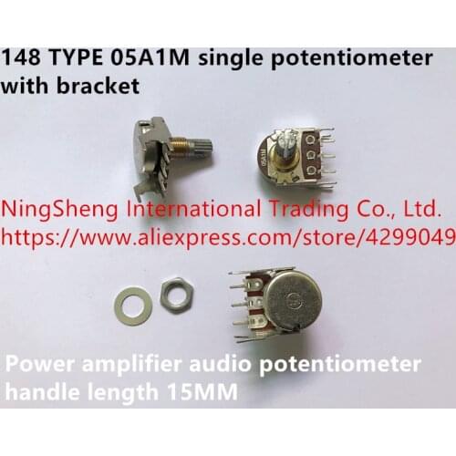 Original new 100% 148 TYPE 05A1M single potentiometer with bracket power amplifier audio potentiometer handle length 15MM SWITCH