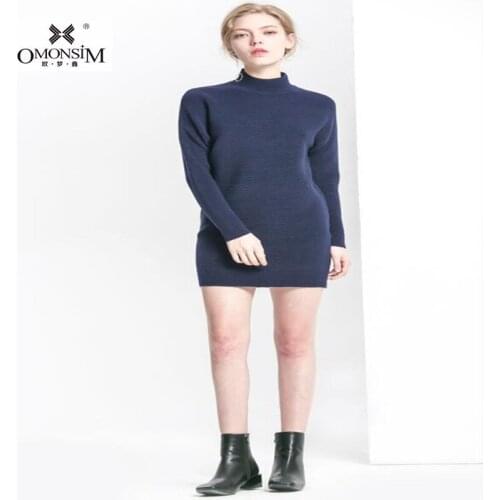 Autumn European Style Solid Simple Fashion Light luxury Thin Knit Dress Set Night Dress Sweater Long Knitwear CC-066