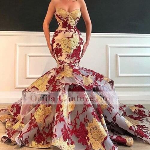 Off Shoulder Prom Dress Mermaid 2021 Evening Gowns Sweetheart African Celebrity Party Gowns robe de soirée de mariage