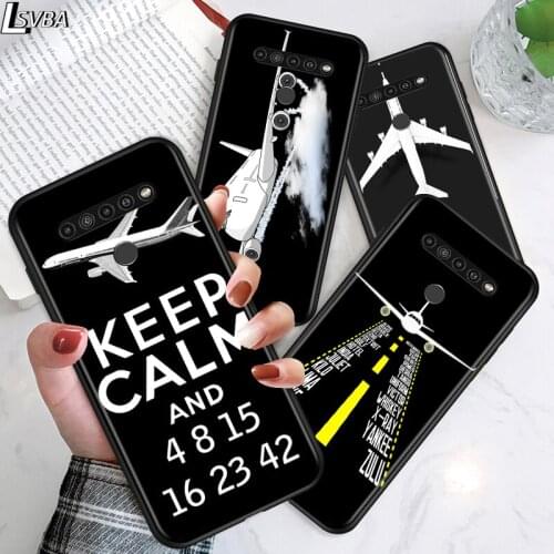 Airplane Flight Travel for LG G8 G8S G8X V30 V35 V40 V50 V60 ThinQ Q60 K40 K50 K51 K61 K71 K92 K62 Soft Black Phone Case