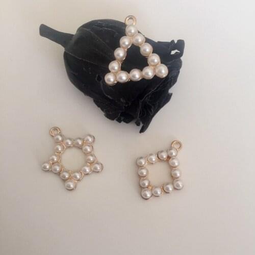 20-25MM 25Pcs/Pack Star Triangle Shape Glass Pearl Jewellery Alloy Charms Jewelry Pendants