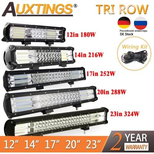 Auxtings 7D LED Bar 12 14 17 20 23in LED Light Bar for Car Tractor Boat OffRoad Off Road 4WD 4x4 Truck SUV ATV Driving 12V 24V