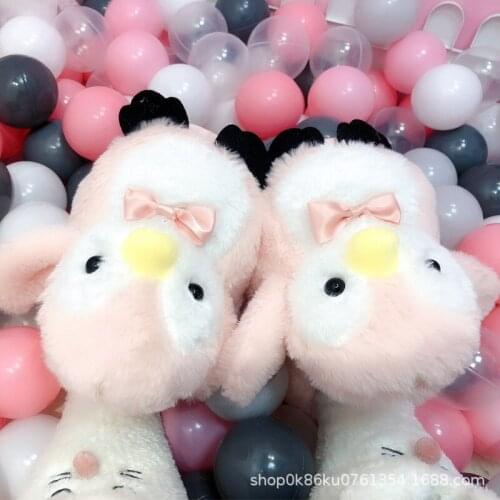 Women Home Slippers Cute Cartoon Penguin Indoor Shoes For grils Plush Platform Warm With Home Cotton Slippers Women