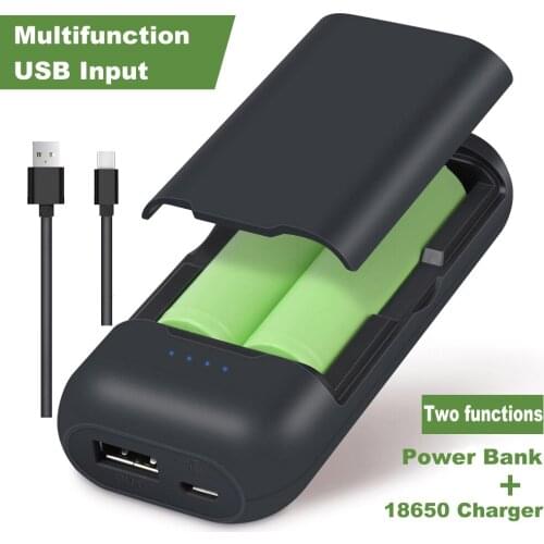 YONII power bank 18650 battery bank powerbank 18650 battery charger for 2pcs 18650 li-ion rechargeable battery with USB cable