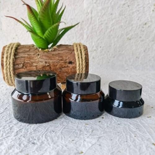 15g 30g 50g Amber Green Blue Black Glass Refillable Makeup Lotion Jars Pots Travel Face Cream Lotion Vials Skincare Packaging