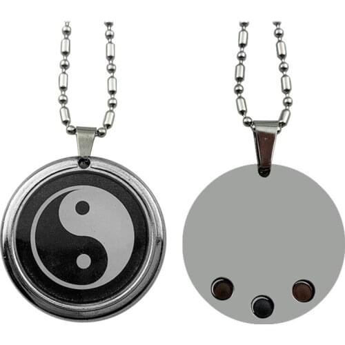 Yingyang Pendant Necklaces Metal Tai Chi Kung Fu Bagua Germanium Energy Pendant Anti Fatigue Beauty Health Care Slimming