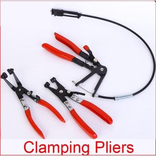Clamping Pliers Cable Type Flexible Wire Long Automotive Hose Clamp Pliers Straight Throat Tube Bundle Clamp Removal Tool