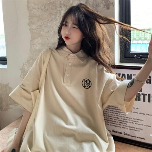 Female Korean Harajuku Loose Ins Letter Print Lazy Tshirt Womens T-shirts Tops Japanese Kawaii Ladies Ulzzang Clothes For Women