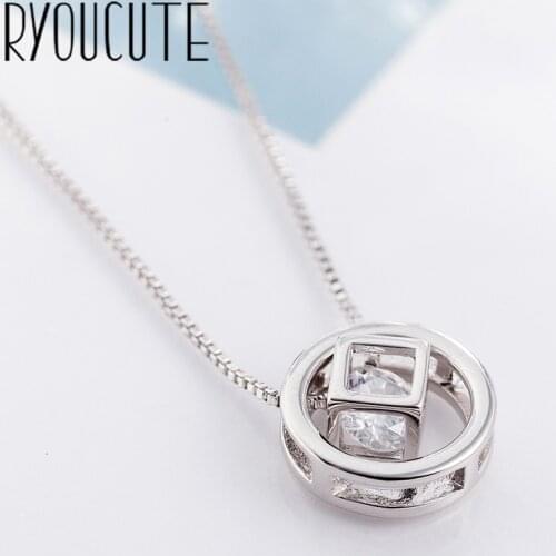 Bohemia Punk Real Silver Color Cube Box Necklaces For Women Gift Statement Necklace Wedding Jewelry Kolye Colar Bijoux