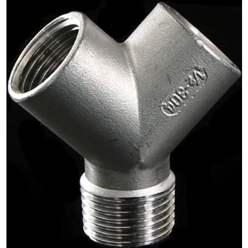 1/2" BSP Male Female Female Y Shape 3 Ways Connector Coupler Splicer Splitter 304 Stainless Fitting