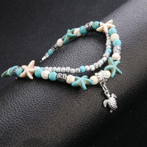 Fashion 1pc Sea Starfish Turtle Boho Anklet Beads Ankle Bracelet Sandal Beach Bracelet