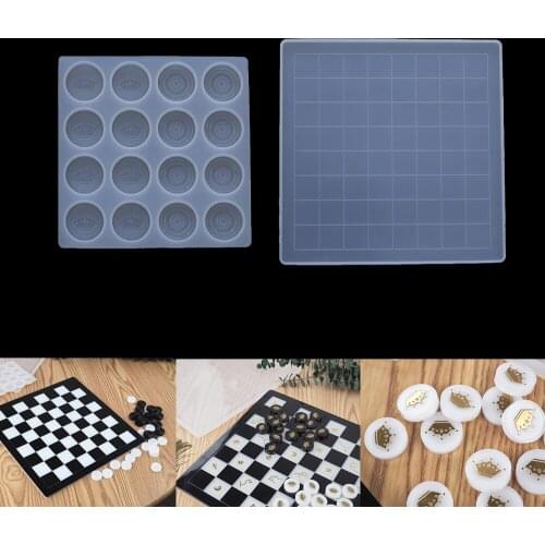 1 Pcs Checkerboard Silicone Mold Chessman UV Epoxy Resin Casting Molds for DIY Craft Silicone Jewelry Making Tools