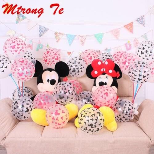 10pcs 12inch 2.8g Birthday Party Balloons Decor Mickey Head Printed Latex Balloon Baby Shower Wedding Party Decoration Kids Toy