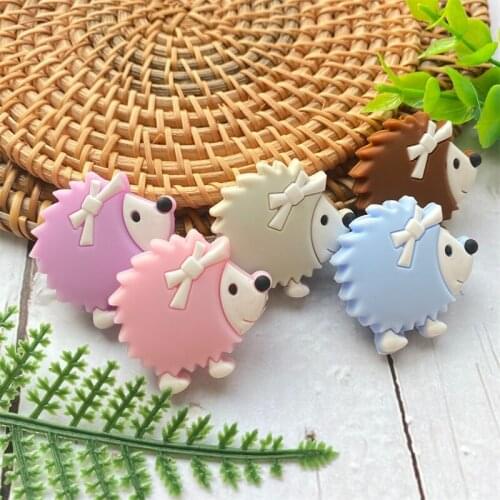 10pcs Mini Silicone Beads Hedgehog Silicone Teething Beads Silicone Rodent DIY Making Necklace Pendant Accessories Baby Product