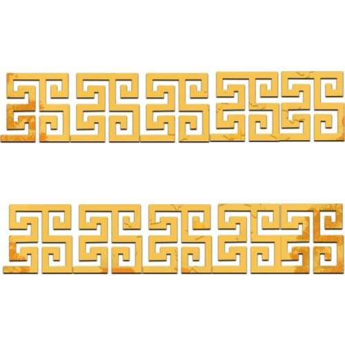 10 Pcs Simple Style Acrylic Gold Sliver Mirror Stickers Wall Edge Sticker Home Decoration Bathroom Bedroom Living Room Decor