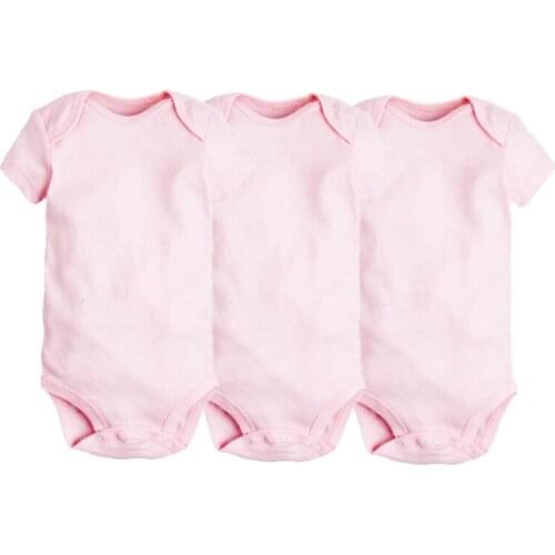 3PCS/Set Summer Baby Girls Bodysuits 100% Cotton Newborn Short Sleeve Clothing Infant Jumpsuits Clothes Baby Boys Bodysuit