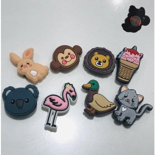 8PCS PVC Kawaii Cartoon Colorful Animals Fridge Magnetic Sticker Dog Flame Bird Tiger Bone Cat Refrigerator Magnets Kids Gifts