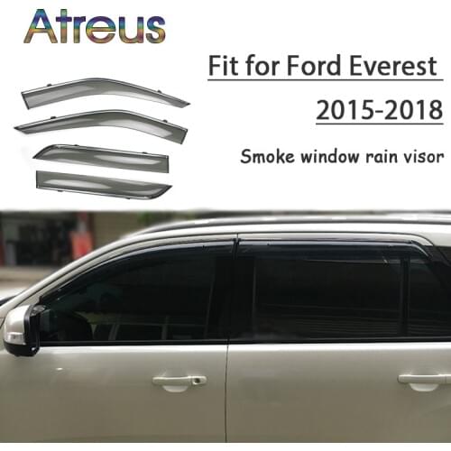 Atreus 1set ABS For 2018 2017 2016 2015 Ford Everest Accessories Car Vent Sun Deflectors Guard Smoke Window Rain Visor
