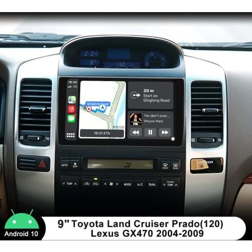 Android 10 Car Radio Stereo 9 Inch Central Multimedia 1 Din Player GPS Wireless Carplay For Toyota Land Cruiser Prado 2004-2009
