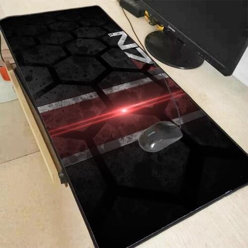 XGZ Large Mass Effect N7 Logo Gaming Speed Mousepad Computer Gamer Non-Skid Mouse Pad Locking Edge Keyboard Pad Laptop Desk Mat