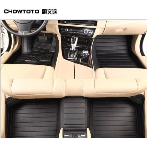 CHOWTOTO Custom Car Floor Mats For Mitsubishi Lancer Galant ASX Outlander Durable Waterproof Leather Mats Carpets For ASX