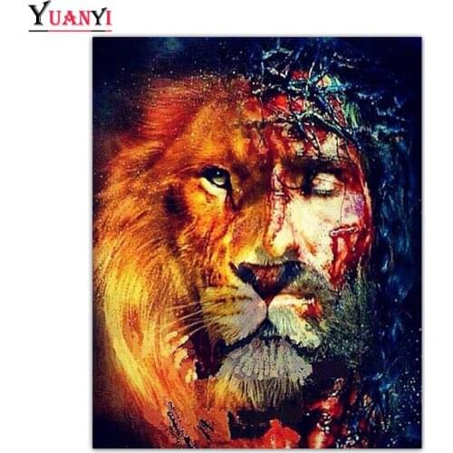 DIY Diamond Painting Full Square Lion Animal Mosaic Picture Handcraft Diamond Art Embroidery Home Decoration