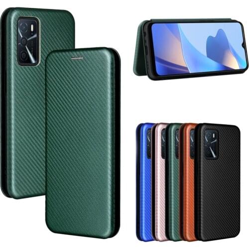 Flip Carbon Fiber Card Wallet Phone Case For OPPO A16 A95 A93 A74 A73 5G 4G Magnetic Leather Holder Cover For OPPO A55 A54 A15