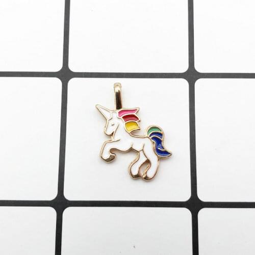 Jewelry making gold oil drop alloy pendant bracelet pendant big Lamb, rabbit, unicorn bottle shell conch jewelry accessories