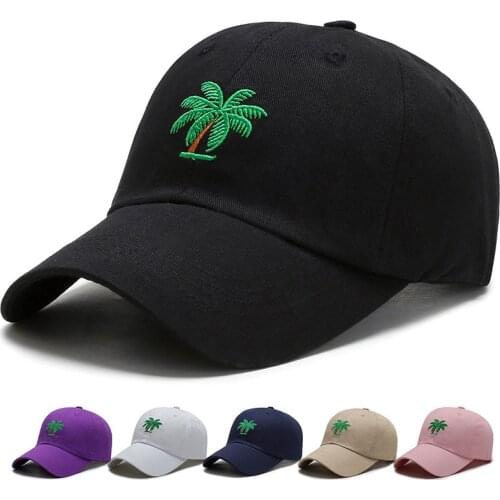 Fashion Women Men Four Season Baseball Cap Coconut Tree Embroidery Outdoor Snapback Hat Casual Unisex Femal Male Cap Hat