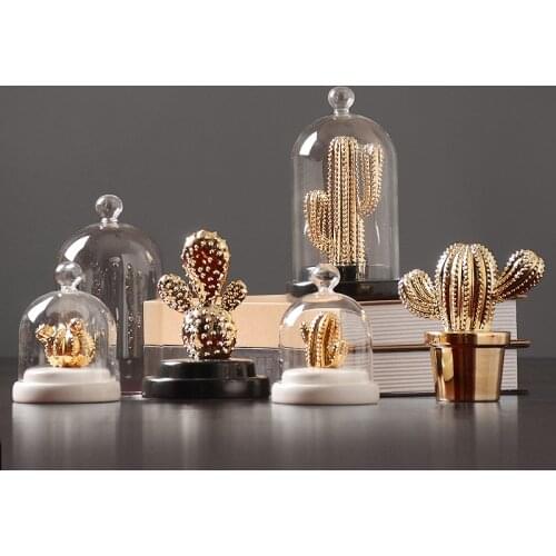 Cactus ceramic glass cover home decoration Kawayi bedroom decoration home decoration living room decoration gift