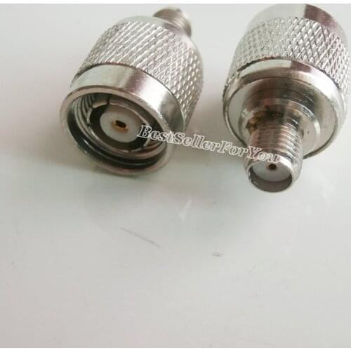 1Pcs RP Connector TNC Male RPConnector TNC Plug To SMA Female Jack RF Connector Straight M/F Adapter Nickle