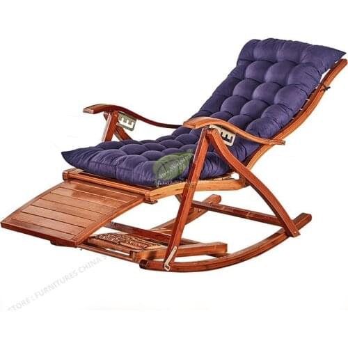 Recliner Rocking Chair Adult Folding Lunch Break Easy Chair Summer Nap Bed Home Balcony Casual Old Lazy Bamboo Chair