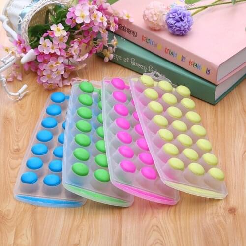 Kitchen Bar 21 Holes Round Balls Ice Mold PP Plastic Ice Cube Makers Tray Ice Hockey Grid Making Box Molds 4pc/lot