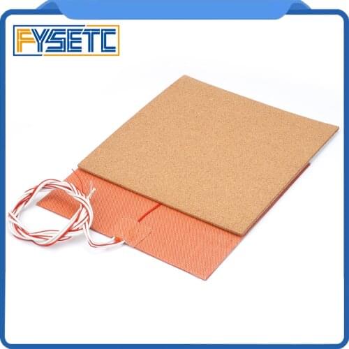 USA Material! 220V 500W Silicone Heater Pad Mat 200X200mm + Adhesive Cork Sheets 200*200*3mm Heated Bed Hot Plate For Prusa i3