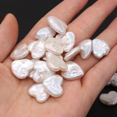 Irregular Hearts Baroque Pearl Beads Natural Freshwater No Hole Pearls for Jewelry Making DIY Necklace Bracelet Earring 15x15mm