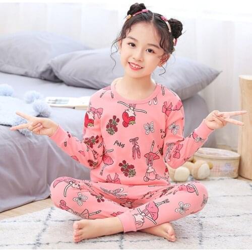 Girls Clothes Children Pajamas Kids Boys Clothes Set Sleepwear Toddler Homewear Cartoon Autumn Pyjamas Short Sleeve Cotton Suit